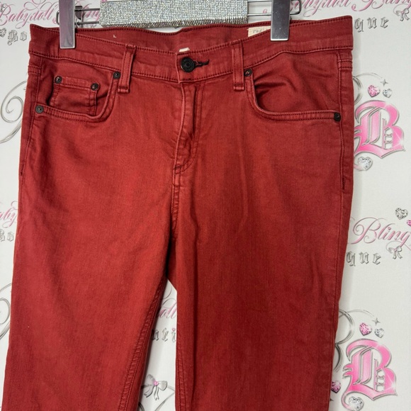 Rag & bone skinny jeans clay burgundy rusty orange red stretchy soft pants denim - Picture 4 of 10